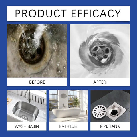 Three Piece Drain Cleaner Kit That Clears Kitchen Sinks, Bathrooms And Toilets Fast, Safe For All Pipe Types, visual efficacy images