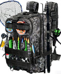Lightweight Fishing Tackle Backpack with Water Resistant Build, Rod Holder, Gear Storage, Ultra Capacity, Multiple Pockets, MOLLE System