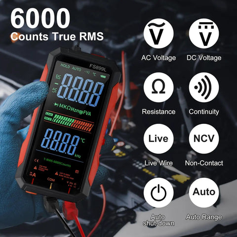 Pro Grade Digital Multimeter With Color Backlit Display And USB C Rechargeable Battery 6000 Counts True RMS in use