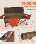 Two Person Camping Chair With Removable Blankets Low To The Ground Loveseat Nest Cozy Cuddle Recline Insulated Beverage Holders