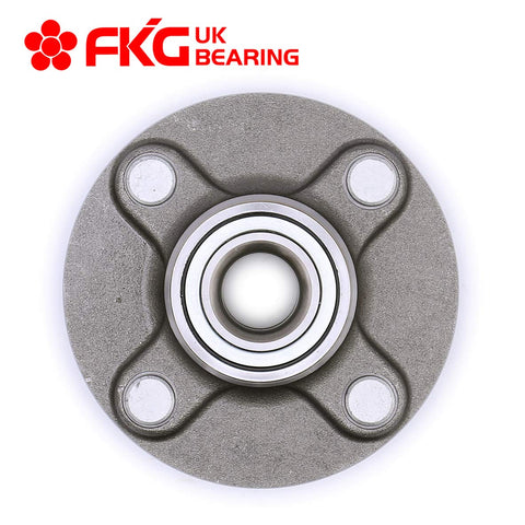 Front view of Rear Wheel Bearing Hub Assembly for 2000 2006 Nissan Sentra 4 Lug Rear Position Fits Left or Right Direct Replacement