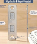 Heavy Duty 4 Pack Magnetic Door Catch Sliding Wardrobe Cabinet Latch With Dual Magnet Core Invisible Design showing dual magnets and metal finish.