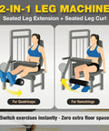 Diagram of 2-In-1 Seated Leg Extension And Leg Curl Machine For Home Gyms Selectorized Dual-Function Strength Training Equipment