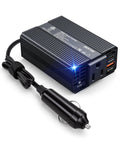 Heavy Duty 200W Car Power Inverter 12V To 120V AC Cigarette Lighter with dual USB ports for fast charging.