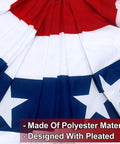 5 Pack 3 By 6 Feet 250th Anniversary American Flags Bunting Patriotic Stars And Stripes Pleated Fan USA Flag Banners Polyester