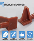 Straight Up Heavy Duty Brown Plastic Shelf Pegs 20 Count Offering Five Millimeter Diameter And Eight Millimeter Length For Bookcase Cabinet Hardware Plus Cupboard Shelves No Sweat Setup, showing two pegs with details.