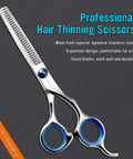 Stainless Steel Hair Cutting Scissors Thinning Shears 6.5 Inch For Pro Salon Barbers And Family Use Japanese Steel Blades