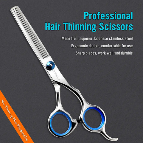 Stainless Steel Hair Cutting Scissors Thinning Shears 6.5 Inch For Pro Salon Barbers And Family Use Japanese Steel Blades