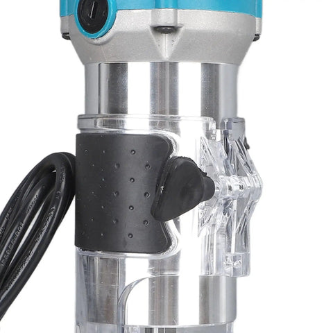 Electric Woodworking Pro Trimmer Router Tool Six Point Five Amp Pro Grade Motor with Transparent Protective Cover
