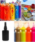 Get These Epic Glue Dispensing Bottles With Precision Nozzle Caps In Sleek Black, Perfect For Diy Crafts, Industrial Fixes, And Travel. This 3 Pc Set Of Hdpe Plastic Dropper Vials features a black glue bottle among colorful paint bottles.