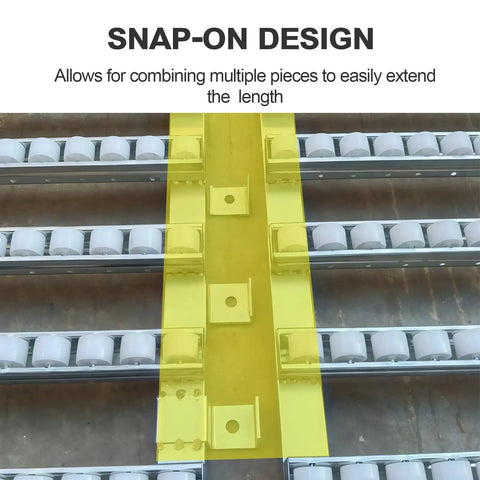 Lightweight Gravity Roller Conveyor Modular Cargo Slide Track with snap-on design for easy extension and portability.