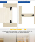 Installation guide for No Sweat 60 Piece Cabinet Door Repair Pins Kit, showing cabinet doors and brackets with black and white components.