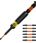 All-In-One 13-In-1 Ratcheting Screwdriver Set For Pros And DIYers with impact-ready bits and various driver tips displayed