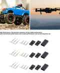 50 Sets Beefy Servo Plug Male Female Connector Kit Abs And Gold Plated Brass Pins Compatible With JR Futaba RC Airplane Types Three Pin Crimp Terminal Set 2A Rated Current displayed with plugs and pins.