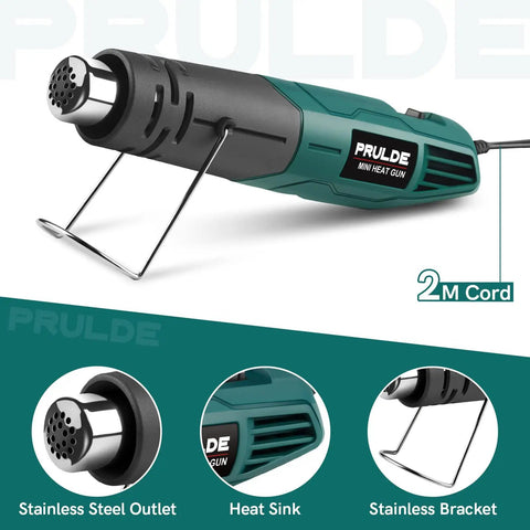 Mini Heat Gun For Crafting With Dual 480F And 850F Temperatures, Fast Heat Up, 6.6 Ft UL Cord, Reflector Nozzle, Overheat Protection