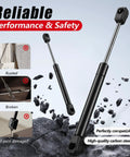 10 Inch 35 Lb Gas Struts for Truck Tool Box Lids and RV Doors Tough As Nails Lift Support Shocks floating above rocks.