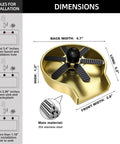 Dimensions and materials for Glass Rinser Cup Washer For Kitchen Sinks 360 Degree Bottle Cleaner Attachment In Stainless Steel Black.