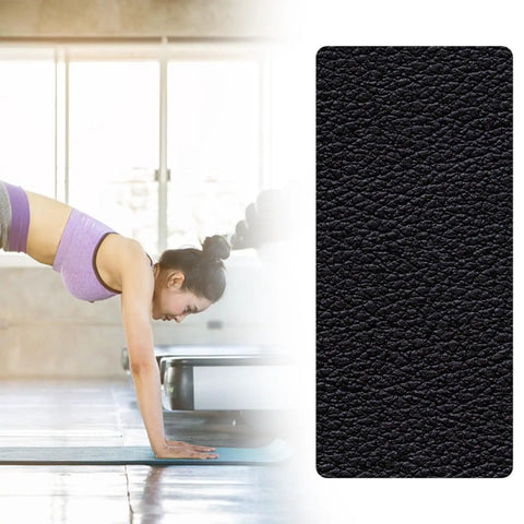 Durable Treadmill Mat Protector for Carpets and Hardwood Floors, non-slip PU leather texture with person exercising