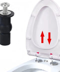 Universal 2 Piece Toilet Seat Hinges Screws Replacement Kit With Metal Hinges and Bolts for Top Fixing Installation