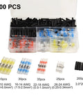 Top Notch Heat Shrink Solder Wire Connectors Kit With 300 Waterproof Butt Terminals And Seal Sleeves For Marine Auto Electrical Cable Splice In Vibrant Red Blue White Yellow Black Assorted Sizes To Fix Any Messy Wiring Job, 300 pcs, 12-26 AWG