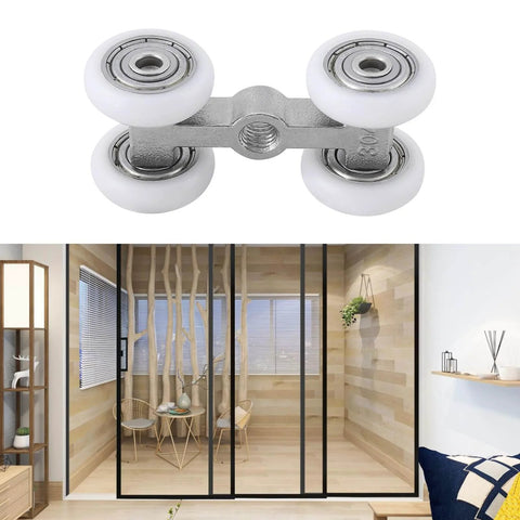 Two Pack Sliding Door Roller With 304 Stainless Steel Bearing For Home Sliding Doors And Bathroom Glass Doors, Small Hanging Wheel 23.5x40x20mm