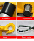 Retractable Spring Balancer Tool Holder 1.5m Long With Hook And Wire Rope, Adjustable Balancer Retractor For Hanging Tools, Heavy Duty Alloy Steel, 50 To 60 Kg Capacity, Yellow Garage Ready with hook, safety buckle, adjusting bolt and rubber boot