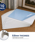 Grab This Pro Level Aluminum Sign 10 By 7 Inches Rust Free Outdoor Display Board Waterproof Reflective Surface Totally Fire Finish stacked in a 10 pack on a wooden surface.