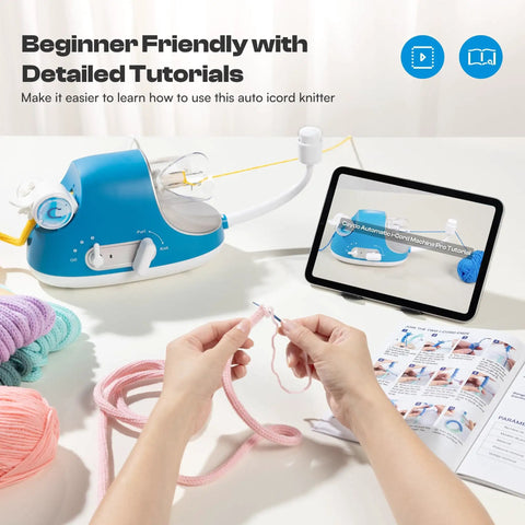 Automatic I Cord Knitting Machine Pro Electric I Cord Knitter With 3 Speed Adjustable Hands Free Yarn Knit Helper and tablet