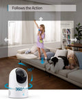 Two Camera Indoor Security Kit With 2K Pan And Tilt Plug In Wi Fi Camera With Human And Pet AI Real Time Motion Tracking