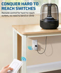 Wireless Remote Wall Switch And Outlet No Wiring Required Easy Setup controlling lamp from across the room, under table view