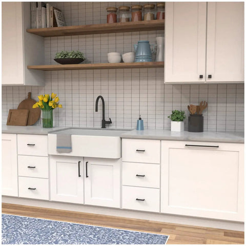 Modern kitchen with Solid Core Cabinet Pulls 10 Pack Matte Black Handles For Doors And Dressers Luxury Kitchen Hardware.