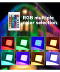 JUDYSSY RGB Led Floodlight Reflector Outdoor Lighting Ac 220 20W 30W 50W 100W Ip66 Waterproof Outdoor RGB Spotlight showing color options.