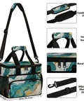 Marble Texture Insulated Picnic Backpack Lunch Bag For Women And Men with adjustable strap and sturdy handle, dimensions 12x8.7x10in