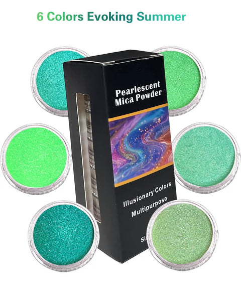 Dope Mica Powder Set Six Vivid Tones For Epoxy Resin Soap Making Nail Art And Candle Pouring Portable Pigment Palettes For All Your Fresh Summer Projects