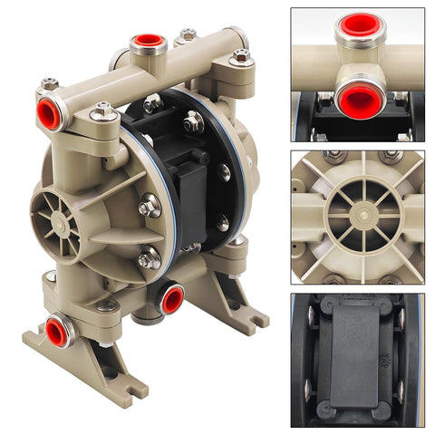 Pneumatic Diaphragm Pump Replacement For Classic Air Compressor With Polypropylene Fluid Caps And Manifold, 13 GPM
