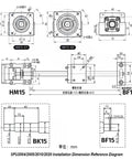 Massive 20mm Ballscrew Kit SFU2010 With Single Nut And Coupler For Nema 23 Motors Plus Extra Bearing Blocks DSG20h For Smooth CNC Builds, dimensions diagram