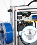 3D printer with blue filament spool and Go To Low Speed 5V DC Brushed Gear Motor JS-50T With 2 RPM Output, CW CCW D Shaft inset
