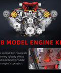 Realistic V8 Engine Building Kit For Adults Gearhead Friendly Build Your Own Model Engine With LED Lights And Spray Accessories