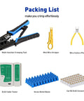 RJ45 Crimp Tool Kit For Ethernet Cabling With Network Cable Tester Wire Cutter Pliers Mini Cable Stripper And 50 Cat5e Connectors