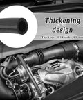 Rubber heater hose, 5ft, installed in engine bay with hose clamps