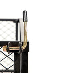 Detail of handle and mesh side on Beefy Heavy Duty Utility Garden Cart Wagon With Dual Side Dump, 1000 lb Capacity, steel frame