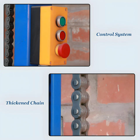 Electric Hydraulic Cargo Lift 1 Ton Heavy Duty Steel Vertical Lift Platform With Overload Protection And Emergency Descent For Warehouse And Factory Use control system and thickened chain