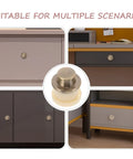 Vintage Metal Spring Loaded Push To Open Cabinet Knobs No Visible Screws Invisible Mount Round Wardrobe Handles shown in use on drawers