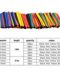 328 Piece Heat Shrink Tube Kit For Wiring And Cable Insulation, Assorted Sizes And Colors, DIY Friendly visible with size chart