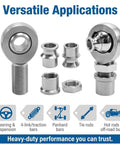 1 Inch Bore Heat Treated Chromoly Steel Heim Joint Rod End Kit with right hand threads and tube adapters for suspension builds.