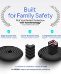 No Sweat Heavy Duty Edge Protector For Baby Proofing Main Home With Grip Tight 3M Tape And Waterproof Non Toxic Foam Padding For Sharp Furniture Corners Rugged Toddler Safe Wall Edge Wrap In Rich Black displayed in various styles.