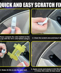 Tesla Model Y Rim Touch Up Paint Kit For 20 Inch Induction And 19 Inch Crossflow Wheels, 2 In 1 Scratches Repair With Pen Tip And Brush usage steps