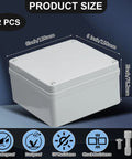 6 By 6 By 3 Inch Outdoor Electrical Junction Box IP65 Weatherproof Plastic Enclosure Tough As Nails Dustproof Waterproof With Gasket And Screws Gray White Finish For Protecting Conduits And Fittings In Outdoor Projects. Gray plastic enclosure, 6x6x3 in, with screws