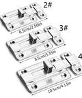 Slide Bolt, Thickened Metal Sliding Bolt for, 2 INCH, set of three stainless steel bolts in varying sizes.
