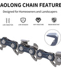 Close-up of Go To 16 Inch Chainsaw Bar And Chain Kit With Three Eighths LP Pitch And Gauge Point Zero Five Zero Drive Links